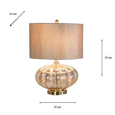 KYRA TABLE LAMP MERCURY GLASS 57CM