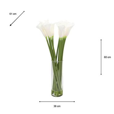REAL TOUCH CALLA LILLIES VASE WITH FAUX WATER 60CM