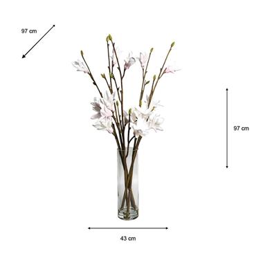 REAL TOUCH MAGNOLIA VASE WITH FAUX WATER 97CM