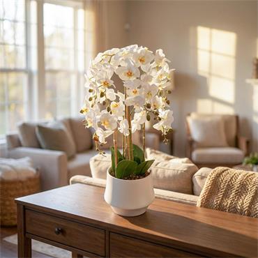 POTTED ORCHID WHITE 82CM