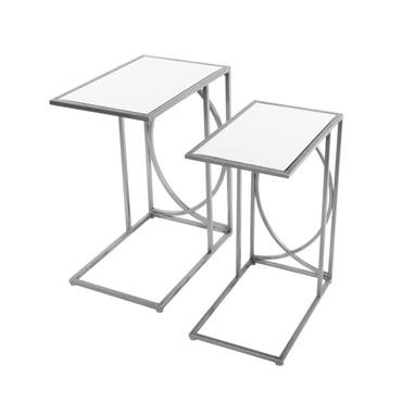FRANKLIN S/2 SOFA TABLES SILVER