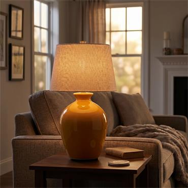 ASTER CERAMIC RECHARGEABLE LAMP MUSTARD