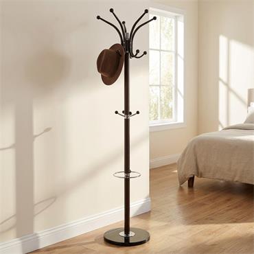 COLTON HAT & COAT STAND DARK OAK/BLACK