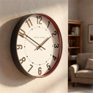 BAKER AND BROWN CLOCK SORRENTO RED 40CM