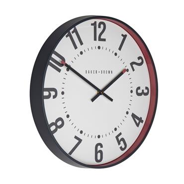 BAKER AND BROWN CLOCK SORRENTO RED 40CM
