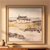 FRAMED PRINT HIGHLAND COTTAGE 80X80CM