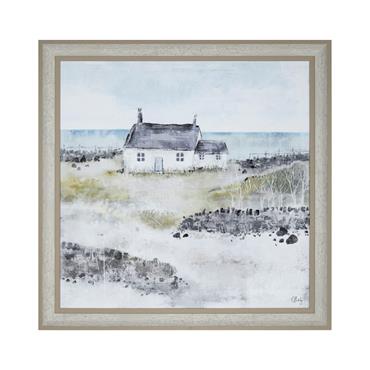 FRAMED PRINT HIGHLAND COTTAGE 80X80CM