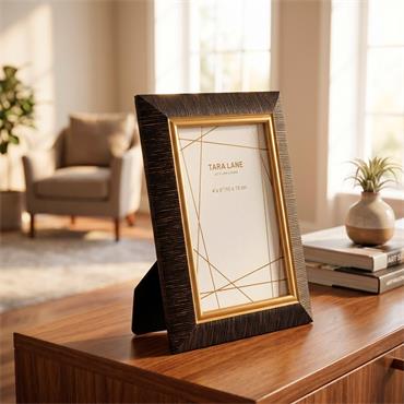 STANFORD WALNUT/GOLD PHOTO FRAME 4X6
