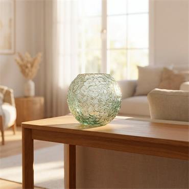 OMBRE FLOWER BALL GLASS VASE 18CM
