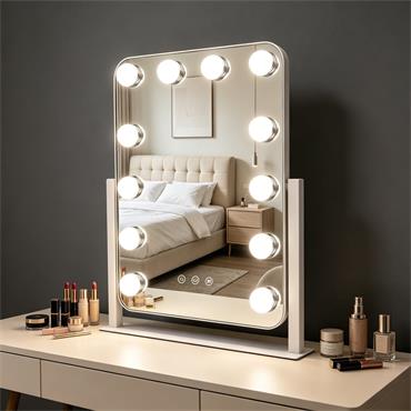 HOLLYWOOD RECT VANITY MIRROR WHITE 42CM