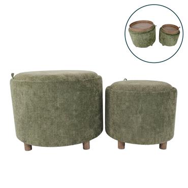 IVY S/2 TRAY TABLE STOOLS GREEN