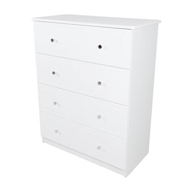 Emmett White 4 Deep Drawer Chest