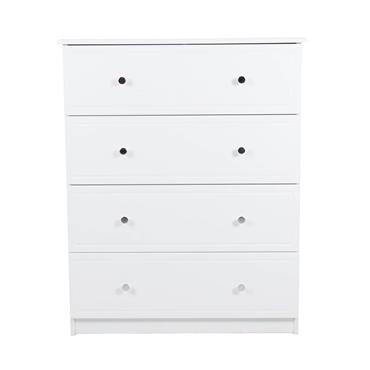 Emmett White 4 Deep Drawer Chest