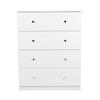 Emmett White 4 Deep Drawer Chest