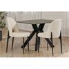 Valerie Dining Chair Leather Taupe Cream