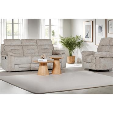 Wesley 3 Seater Manual Recliner Latte