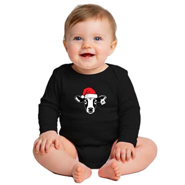 Christmas Calf Black LS Baby Grow