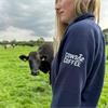 Cows & Coffee - Navy Quarter Zip Sweatshirt