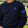 Cows & Coffee Sweatshirt Blue Embroidery