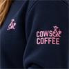 Cows & Coffee Sweatshirt Pink Embroidery