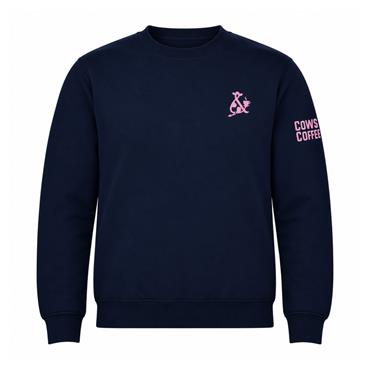 Cows & Coffee Sweatshirt Pink Embroidery