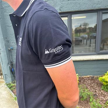 Men's - Cows & Coffee - Embroidered Navy Polo T-Shirt