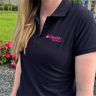 Dairy Girls Embroidered Navy Polo Shirt