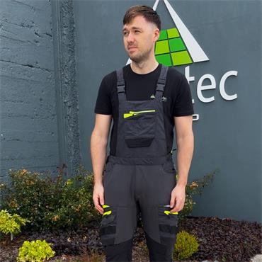 Grasstec - Grey Stretch Work Bib & Brace