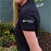 Ladies - Cows & Coffee - Embroidered Navy Polo T-Shirt