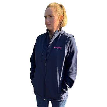 Ladies - Navy Grasstec Softshell Bodywarmer