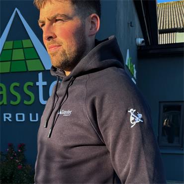 Mens Cows & Coffee Navy Hoodie Embroidered