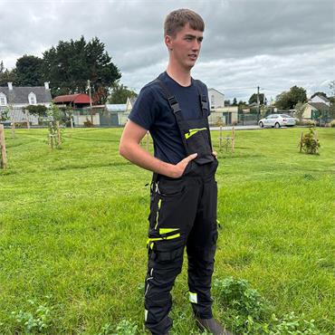 Grasstec - Black Stretch Work Bib & Brace