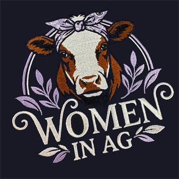 Women In Ag Hereford Hoodie Embroidery