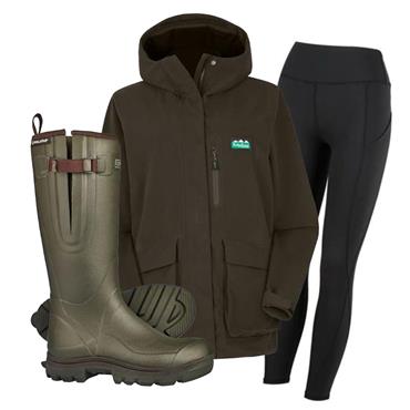 Women's Ridgeline Rhea Jacket, Infinity Leggings & Skellerup Quatro Sport Bundle