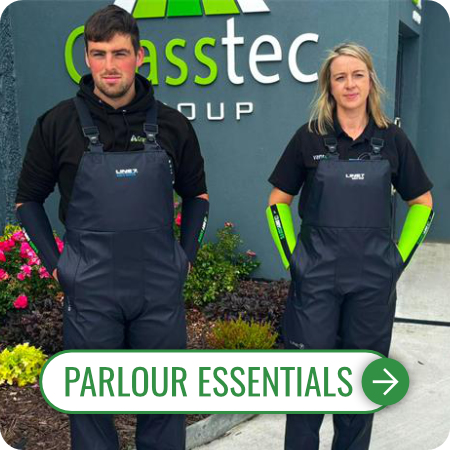 Shop Milking Parlour Essentials including aprons, milking gowns, milking cuffs, gloves and more