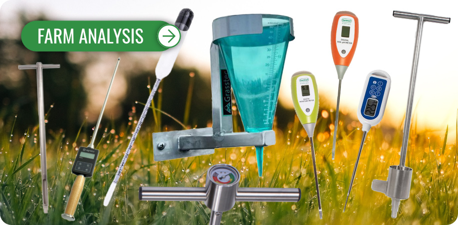 Shop Farm Analysis Products, Grass Sugar Refractometer, Nitrate Strips, Soil Sampler, Slurry Hydrometer