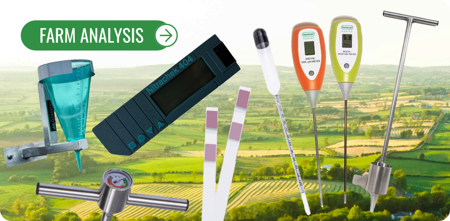 Shop Farm Analysis Products, Grass Sugar Refractometer, Nitrate Strips, Soil Sampler, Slurry Hydrometer