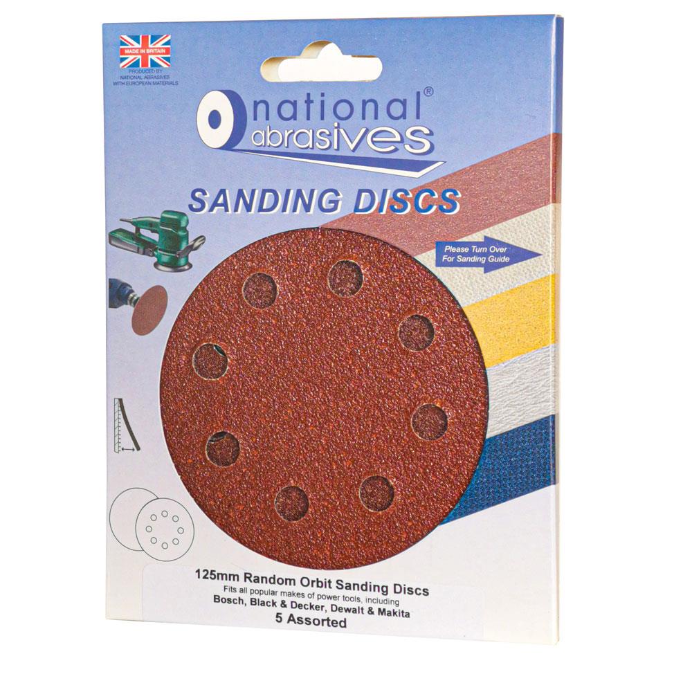 National Abrasives Sanding Disc Assorted 125mm 5pk Stakelums Home
