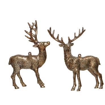 Kaemingk Deer Glitter Truffle 14cm Assorted