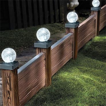 Smart Garden Crackle Ball Post Lights 4 Pack