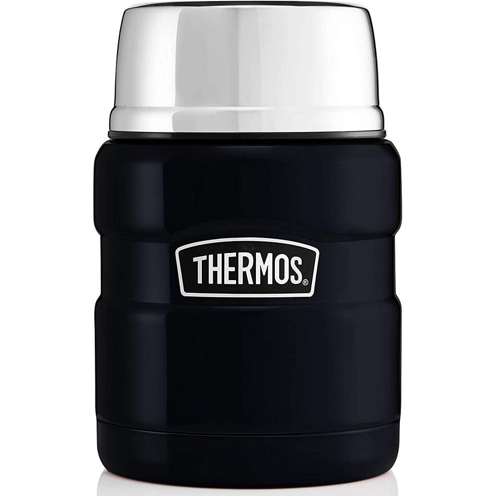 Thermos King Stainless Steel Food Flask Navy Blue 470ml Stakelums