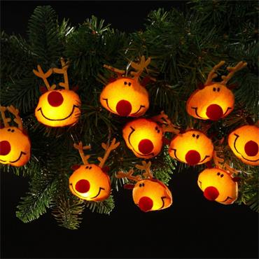 Fabric Reindeer Battery Light 10 Pack