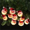 Fabric Santa Battery Light 10 Pack