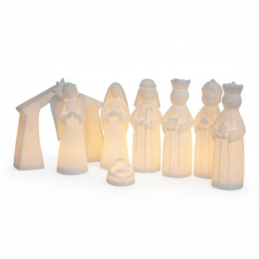 Noma Ceramic Nativity Led Scene 8 Piece