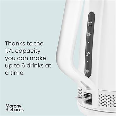 Morphy Richards Illumination Kettle 1.7L Matt Stainless Steel White