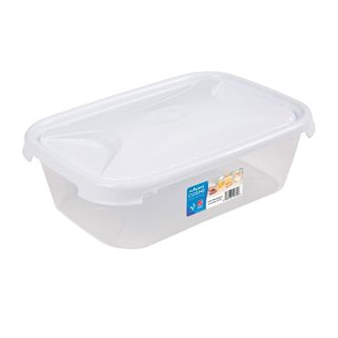 Cuisine Rectangular Food Box & Lid Clear 1.2L