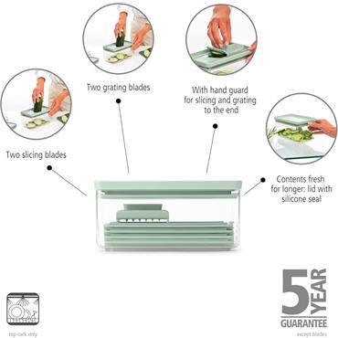 Brabantia Tasty Slice & Grater Set Jade Green