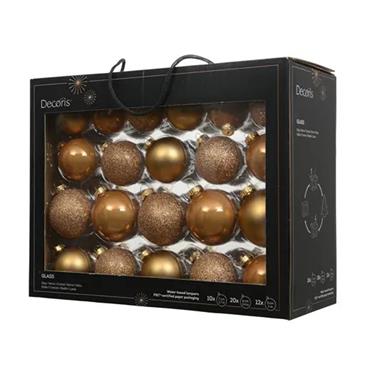 Kaemingk Baubles Caramel Brown Box Of 42