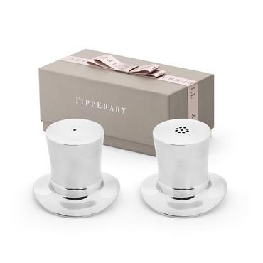 Tipperary Crystal Silver Top Hat Salt & Pepper Shaker