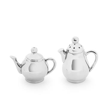 Tipperary Crystal Silver Tea & Coffee Pot Salt & Pepper Set